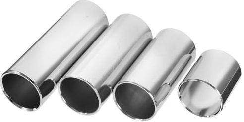 CONGARTENO Gitarren Slide Silberfarbene Metallgitarren Slides aus Edelstahl 4 Stück für Präzises Spiel Leicht zu Tragen und Einfach zu Verstauen für Akustik und E-gitarren