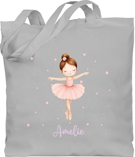 Geschenk mit Namen personalisiert by Shirtracer - Baumwolltasche - Ballerina Name - Geschenk Mädchen tanzen Ballett