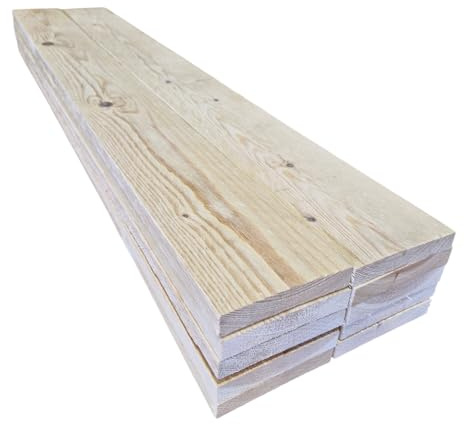 Whitewood Timber Boards, 1200mm x 100mm x 16mm, Roughsawn, Pack of 10, Kiln Dried - Ideal for Home DIY, Garden Projects, Crafts, Wall Cladding