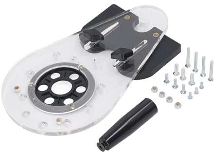 Set Base Fresatrice Universale, Piastra Guida Fresatrice, Base Fresatrice ABS Acrilico per Taglio Preciso Fresatura Rifilatura Intaglio, Piastra Base Fresatrice Stabile e