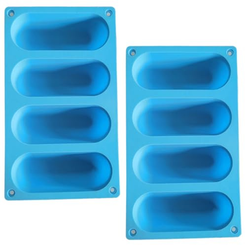 DIYEAH Molde de Silicona para Pan de Hot Dog 2 Piezas Molde para Hacer Perritos Calientes Resistente al Horno Apto para Cocina Casera y Horneado Seguro Salchichas y Panecillos