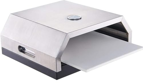 Four à pizza électrique portable intérieur/extérieur avec thermomètre, en acier inoxydable, pour la maison et le camping