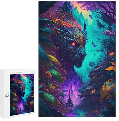 Lot de 1000 puzzles pour adolescents Forêt Enchantée avec Créature Mythicale pour Adultes, Jeu familial, Analyse et Logique, Soulagement du stress, Cadeaux 1000 pièces