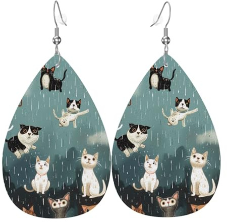 Llueve A Cántaros Pendientes De Piel Sintética Moda Pendientes De Lágrima Ligero Aretes De Cuero Con Forma De Lágrima Para Mujeres Decoración Bodas