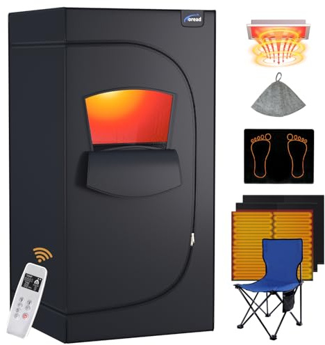 TOREAD Portable Far Infrared Sauna, Portable Infrared Full Size Sauna Tent, Sauna for Infrared Home SPA, Heated Body Therapy, Time & Temperature Remote Control (35x35x71)