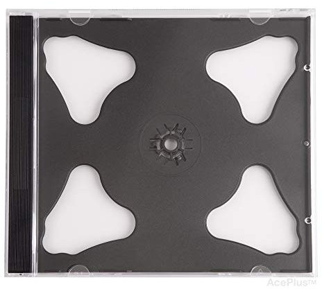 AcePlus Standard CD Jewel Case Assembled Black Double, 50 Stück