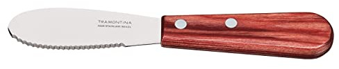 Tramontina 21160/173 Wooden Butter Spreader, Jam Knife, Polywood, 7.5 inches (19 cm), Red, Dishwasher Safe, Durable, Natural Wood, Made in Brazil