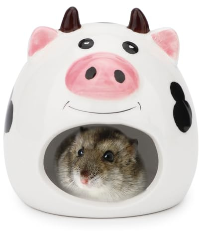 Hypeety Ceramic Hamster Hideout Decor Cool Bed Bath House for All Season