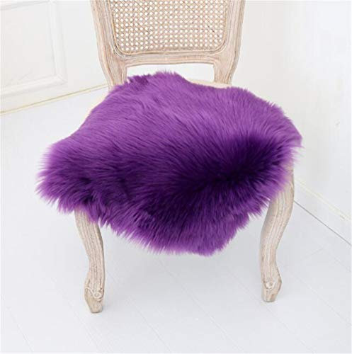 Hava Kolari Teppich Sitzkissen Sitzauflage Schaffell Longhair Faux Lammfell Lammfellimitat Nachahmung Wolle Bettvorleger Sofa Matte (Lila,50x50cm)