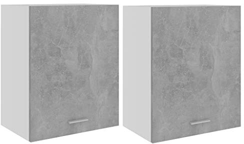 vidaXL Armadi Sospesi “Lyon” 2 pz Grigo Cemento 50x31x60 cm in