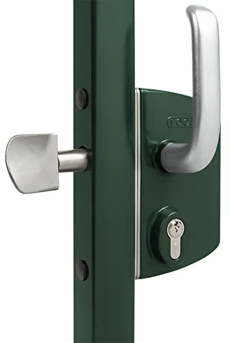 Locinox Serrure de Porte Coulissante Lskz Hoftorschloss, Ecluse, Château pour Portails Coulissants avec Couche de Poudre Edelstahlmechanismus (RAL6009 - Vert Sapin, Largeur Du Cadre 80x80 MM)