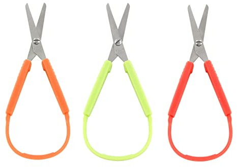3Pcs mini loop scissors, 5.5 Inches adaptive scissors for kids special needs - Right and Lefty Support for toddlers 2-4 years