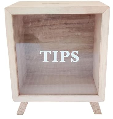 MagiDeal Tirelire Pot Tip Box Tip Jar pour l'argent en Bois Polyvalent Exquis Cadeau d'anniversaire Tirelire Tirelire pour cafés Bars, Un