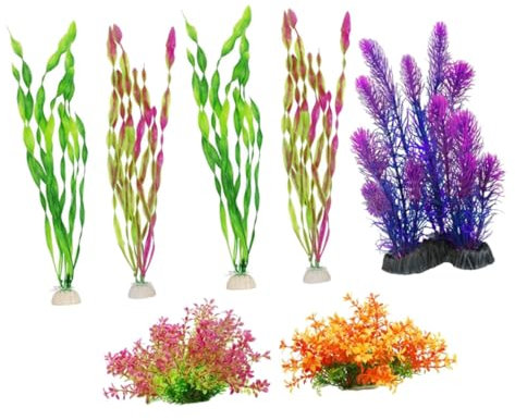 BESPORTBLE 7pcs Artificial Tank Plants Aquarium Decorations Faux Grass Fish Tank Hideout Plants Wear-resistant Fake for Desktop Aquariums