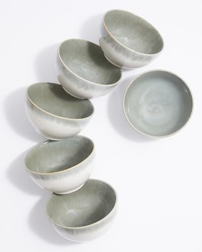 Pokini Cereal Bowl, 22 Oz Soup Bowls Set of 6 for Cereal, Snack, Rice, Salad, Side Dishes, Stoneware Bowls for Kitchen Decor, Ceramic Small Cereal Bowls