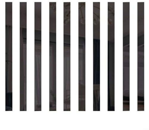 10 Stück Spiegelfliesen, langer Streifen Acryl Spiegel Mosaik Wandaufkleber Reflektierende Effekt Wandspiegel Aufkleber Wohnzimmer Schlafzimmer Sofa Hintergrund Wände Dekor (schwarz)