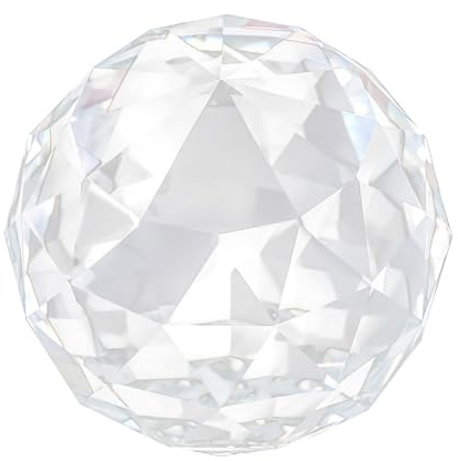 Plplaaoo K9 Crystal Clear Cut Glass Ball – 60mm/2.36in Faceted Prism Sphere Suncatcher & Rainbow Maker for Home, Hotel, Wedding Decor