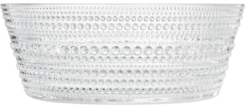 Khen Hobnail Glass Bowl Breaded Clear Borosilicate Decorative Tableware for Fruit, Salad or Centerpiece Display, Vintage Style 7 Inch Round Dish Ideal for Dining Table, Coffee Table or Kitchen Use