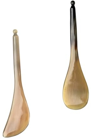 Akupressurstift aus Ochsenhorn, Schabestab für Gesicht | Beige, Glatte Oberfläche, Sichere Anwendung, 2 Stück, für Augenpartie und Gesicht