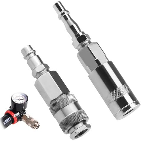 4PCS 1/4 BSP British Style Air Line Connectors, Female & Male Air Hose Adapters, Quick Release Air Fittings, Air Compressor Fittings for Air Tools