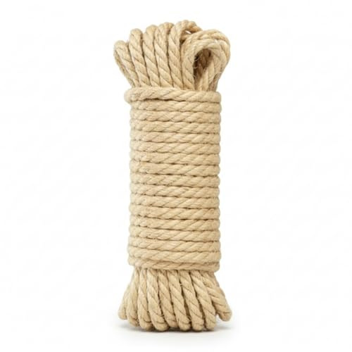 Natural Sisal Rope – 6mm 8mm 10mm 12mm – 10m 20m 30m 50m Lengths – 3 Strand Twisted Fibre Rope for Cat Scratching Posts, DIY & Garden – Fast UK Delivery (8mm x 10m)