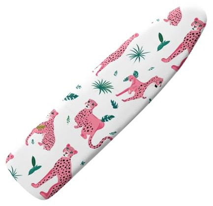 Ironing Board Covers 125 x 45 Elasticated Animals Plants with Padding, Easy Fit and Resists Scorching,Bungee Elasticated Ironing Board Covers Large, Easy Placement