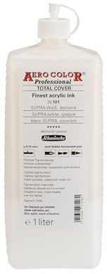 Schmincke - AERO COLOR® Professional, Supra Weiß, 1000 ml, 28 101 029, feinst-flüssige, farbstarke Acrylfarbe für Acrylmalerei