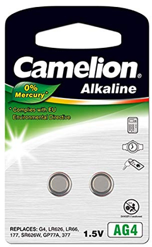 Camelion Knopfzelle AG4 2er Blister, Alkaline, 1,5V