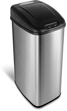 NINESTARS DZT-50-6 The Original Automatic Motion Sensor Trash Can, 13.2 Gal. / 50 L., Stainless Steel