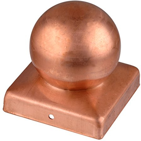 Connex HV4299 stolphuvud med kula, 90 x 90 mm, koppar