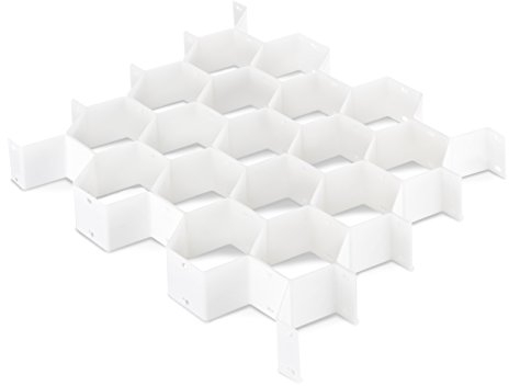 Whitmor, 6025-3928, Organizador de cajones en forma de panal, 1 unidad, Blanco