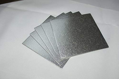 Culpitt Cut-Edge Boards 7inch Square -Pack of 5- Cake Decorating Wedding Support Card 1.8mm