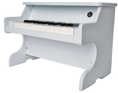 Mini Piano weiß inkl. farbcodierten Noten für die Tastatur, inkl. Batterien (4x 1,5V AA Batterien)