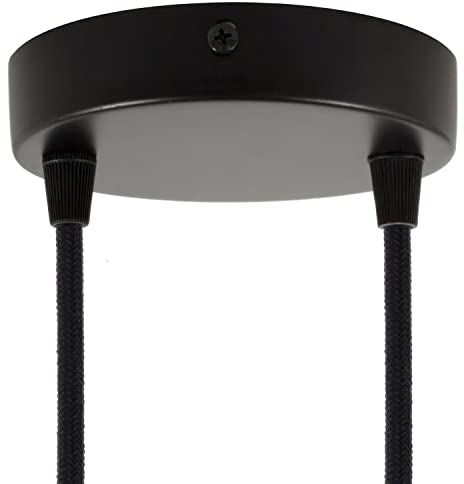 creative cables - Kit rosone cilindrico in Metallo a 2 Fori - Conico, Nero