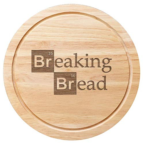 25cm Wooden Bread Board Breaking Bad Pun Design