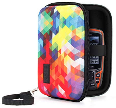 USA Gear Travel Electronics Organizer - Water Resistant Zipper Case, Hard Shell Exterior - 6.5 Inch Case Fits Chargers, Cables, Batteries, Earphones, Cords, Batteries, Power Bank & more - Geometric