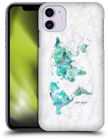 Head Case Designs sous Licence Officielle Nature Magick Bleu Vert Mer Carte du Monde sur Marbre Coque Dure pour l'arrière Compatible avec Apple iPhone 11