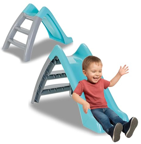 Jamara 460693 Happy Slide Toboggan pour Enfant – Convient pour l'intérieur et l'extérieur, Taille Pratique, Montage Facile, Vert Pastel