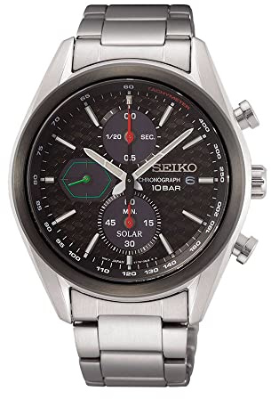 Analógico Modelo Macchina Sportiva Crono Solar ESF Negra. Marca Seiko