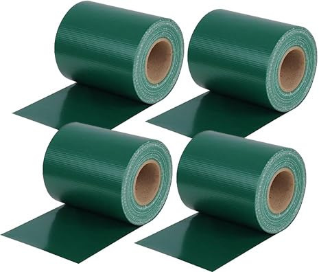 WOLTU Sichtschutzstreifen für doppelstabmatten 450 g/m² PVC, Doppelstabmattenzaun Blickdicht Wetterfest Windschutz 19 cm x 140 m, Sichtschutz zaun für Garten Balkon inkl.100 Befestigungsclips, Grün