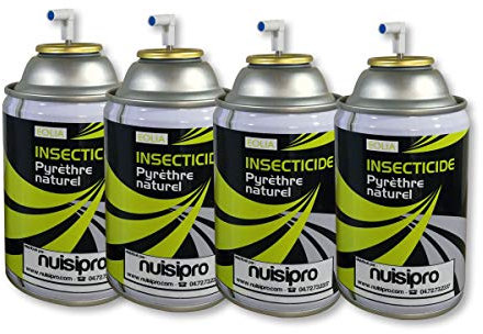 Insecticide Pyrèthre Végétal Puissant - Anti mouches, anti moustiques,... - Effet immédiat - 4x250ml