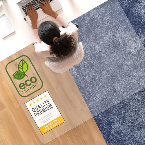 Bodenschutzmatte DURA-MAT aus Polycarbonat für Teppichböden (116x200 cm) | transparente Stuhlmatte - robuste Bürostuhl Unterlage für zuverlässigen Bodenschutz - Stuhlunterlage für Zuhause & Büro