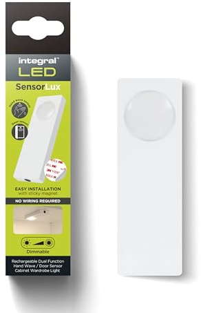 Integral LED-SensorLux Warm White dimmbar Türsensor Schranklicht mit Bewegungsmelder mit Magnetstreifen | LED Leiste Batterie Solide Konstruktion, wiederaufladbar 1000mAh Akku einfache Installation