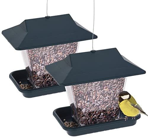 Vogelfutterhaus Futterhäuschen Futterstation zum Aufhängen für Getreidekörner Garten Terrasse 2 Stück