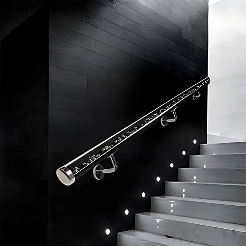 Handlauf Treppe Geländer Treppengeländer Innen 2 3 4 5 6 7 Step Wandhandlauf, Wandmontierte Acryl-Handhalterung Für Gartentreppe / Korridor / Flur, Unsichtbares Kunststoff-Handrohr Mit Halter Und Endk