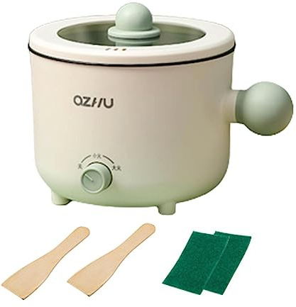 rockible Multifonctionnel Mini Cuisinière Pot Ramen Cuiseur Antiadhésif Cuiseur À Pâtes Poêle Électrique Cuiseur À Riz Électrique pour Ramen Oatmeal, sans Vapeur