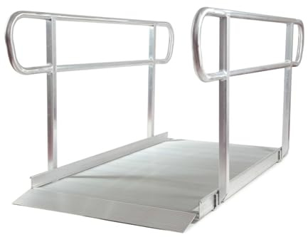 The Ramp People Disabled Access Ramp for Wheelchairs, Mobility Scooters, Walkers 4ft - 12ft (With Handrails, 5ft) Aluminium Wheelchair Ramp Indoor or Outdoor Use