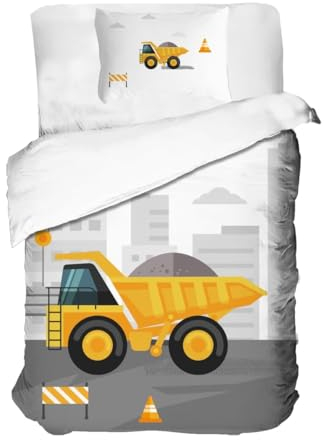 Arle-Living 2 TLG. Baby/Kinder Bettwäsche - Zwergen Edition - 100x135 cm + 40x60 cm - 100% Baumwolle (Truck)