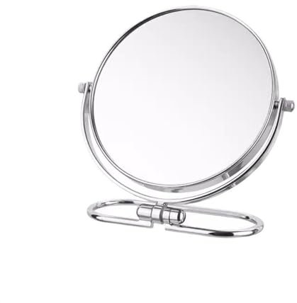 GLigeT Tischspiegel Leichter, luxuriöser Wand-Klapp-Make-up-Spiegel, doppelseitiger Desktop-Spiegel, europäischer Kosmetikspiegel aus Metall, tragbar Schminkspiegel (Size : M)