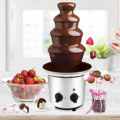 SNBGRYE Macchina Elettrica per Fontana di Cioccolato, Fonduta A Cascata di Cioccolato Fai da Te A 3/4 Livelli, Facile da Montare, Fonduta di Cioccolato Domestica/Commerciale, capacità 1,8 kg,4floors